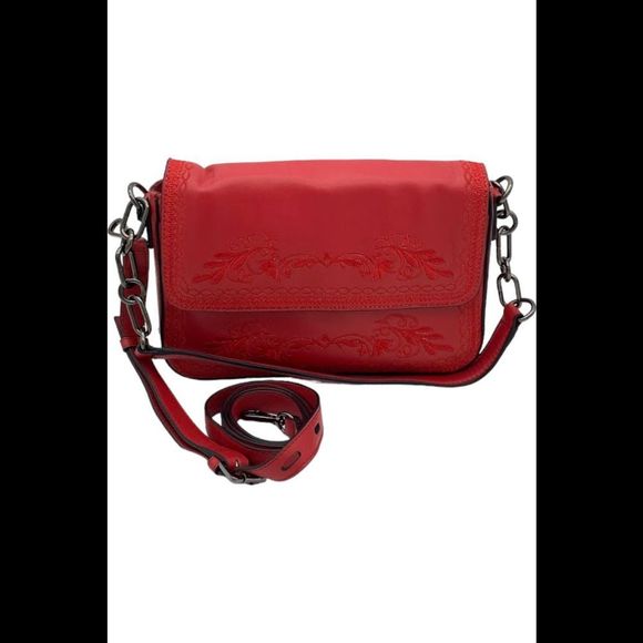 LODIS Floral Embroidered Leather Bag with Two Straps Samba - Picture 1 of 3